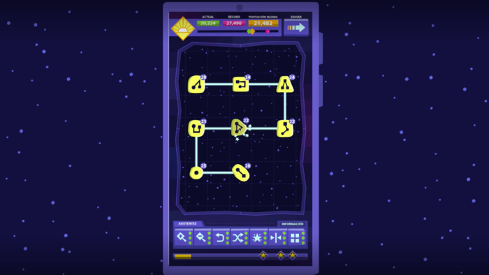 Gameplay image of GENIGMA on a smartphone - wide shot